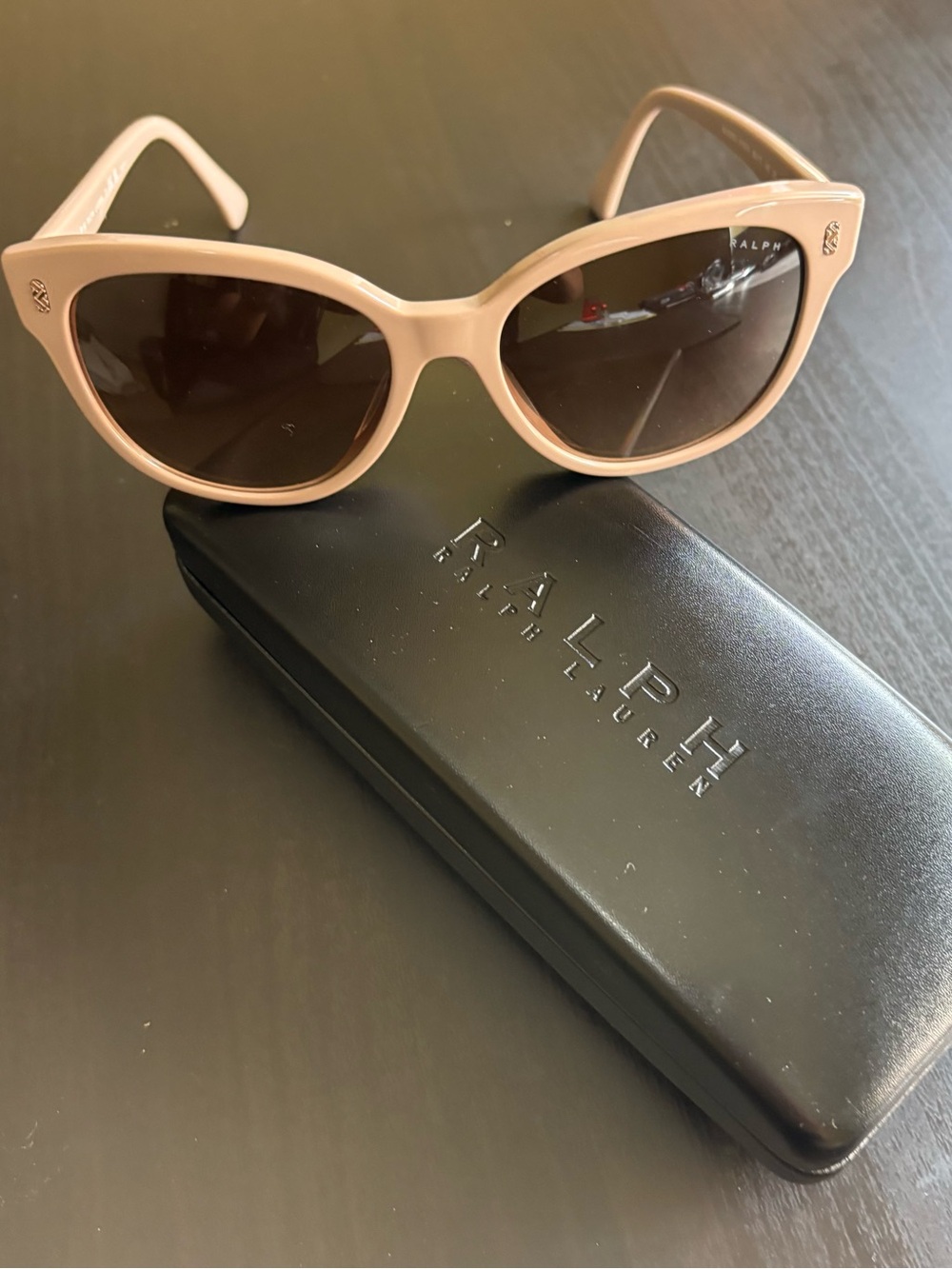 Ralph Lauren Taupe Cat-Eye Sunglasses with Brown Gradient Lenses - Picture 3 of 4